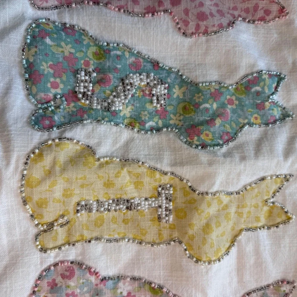 Bunny Boulevard Decorative Easter Pillow Beaded Bunny 26